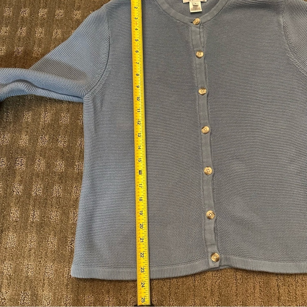 Pendleton Cardigan Coastal Nautical Icy Blue Knit Cottagecore Pastel Size L READ - Picture 8 of 10